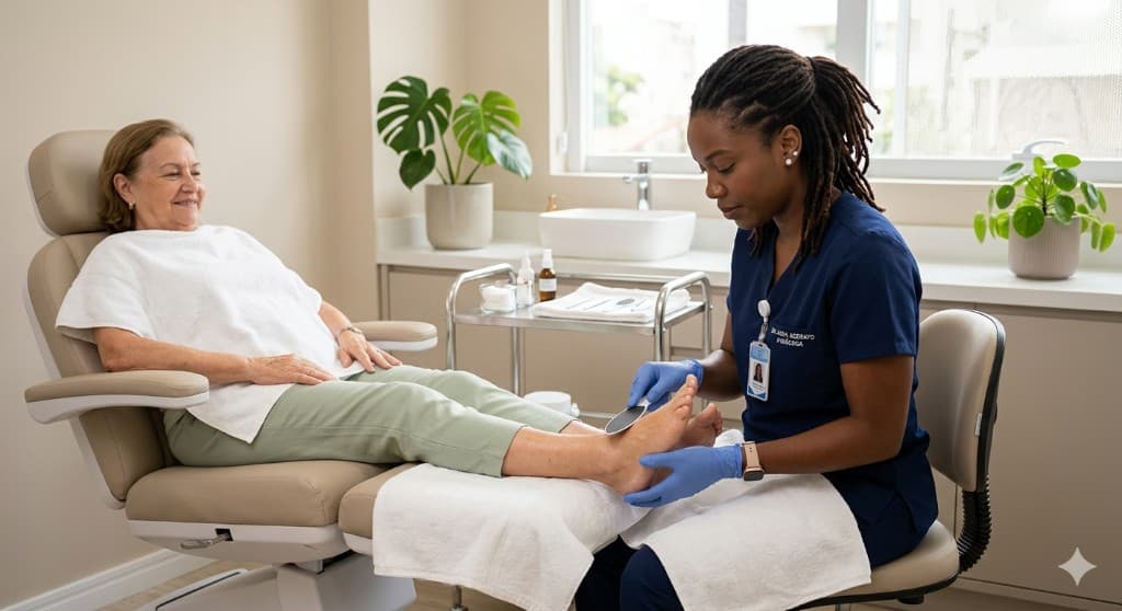 Cuidado com rachaduras e pele dos pés